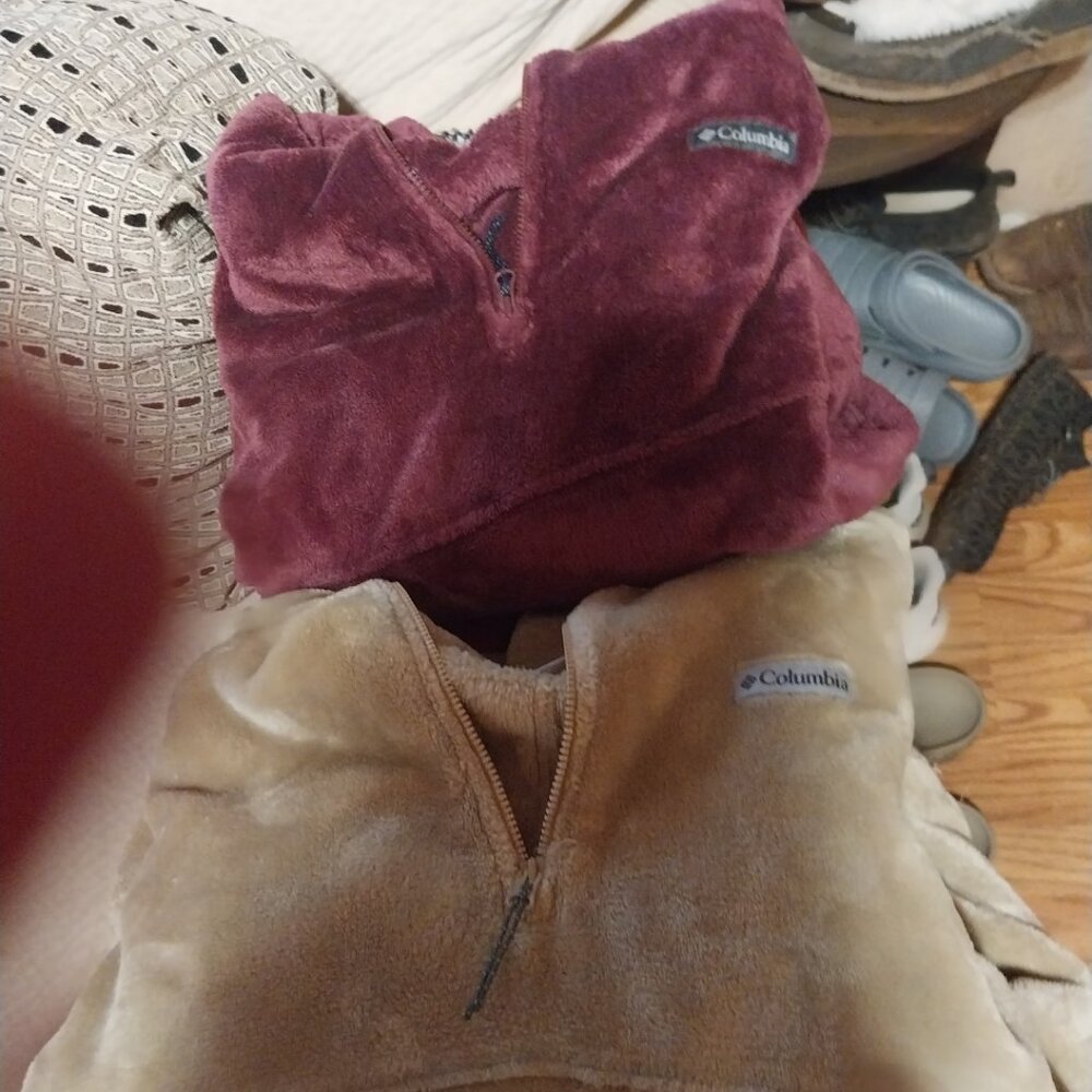 2 Columbia hoodies xl purple/ l tan ...